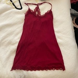 Red lace nightdress, super soft and cute lace detailing